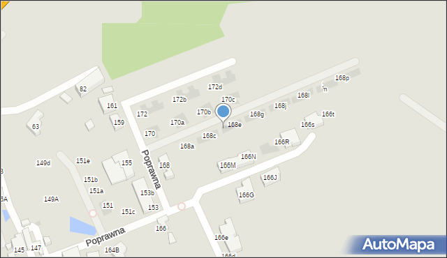 Warszawa, Poprawna, 168d, mapa Warszawy