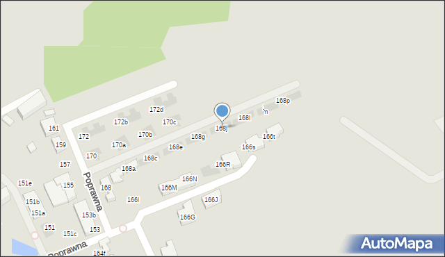 Warszawa, Poprawna, 168j, mapa Warszawy