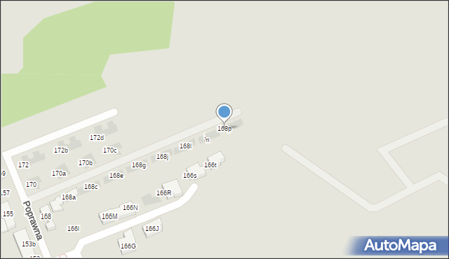 Warszawa, Poprawna, 168p, mapa Warszawy