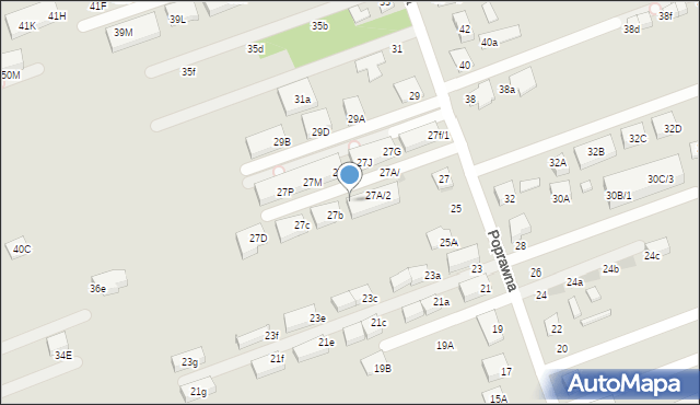 Warszawa, Poprawna, 27A/4, mapa Warszawy