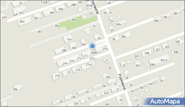 Warszawa, Poprawna, 27G, mapa Warszawy