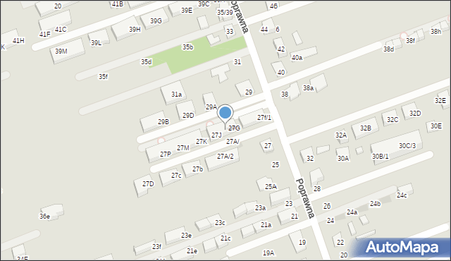 Warszawa, Poprawna, 27H, mapa Warszawy