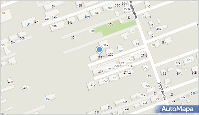 Warszawa, Poprawna, 29B, mapa Warszawy