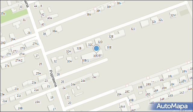 Warszawa, Poprawna, 30C/3, mapa Warszawy