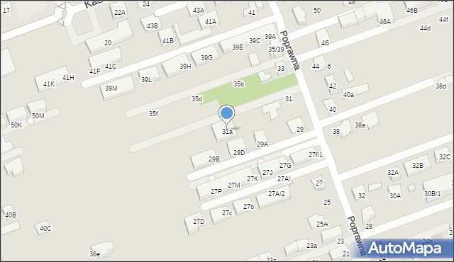 Warszawa, Poprawna, 31a, mapa Warszawy