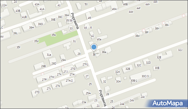 Warszawa, Poprawna, 38, mapa Warszawy