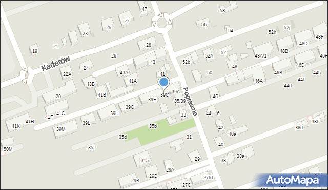 Warszawa, Poprawna, 39C, mapa Warszawy