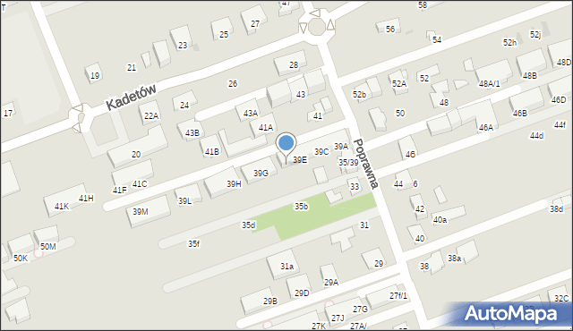 Warszawa, Poprawna, 39F, mapa Warszawy