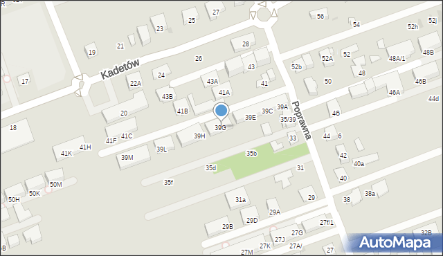 Warszawa, Poprawna, 39G/2, mapa Warszawy