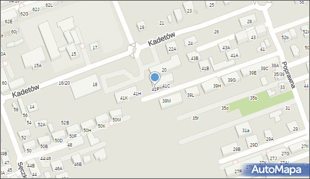 Warszawa, Poprawna, 41F, mapa Warszawy