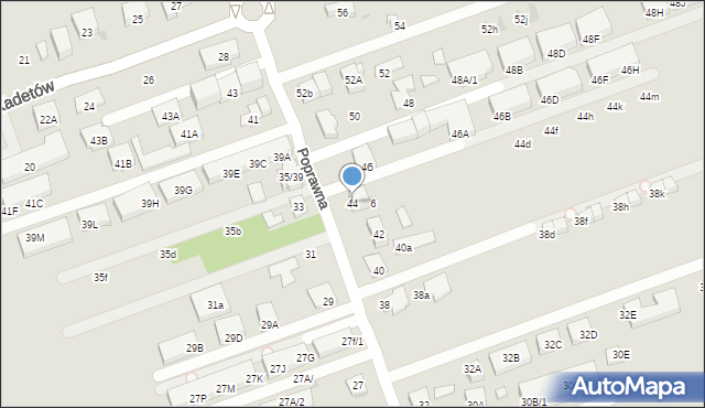 Warszawa, Poprawna, 44, mapa Warszawy