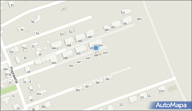 Warszawa, Poprawna, 44k, mapa Warszawy