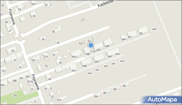 Warszawa, Poprawna, 48C, mapa Warszawy