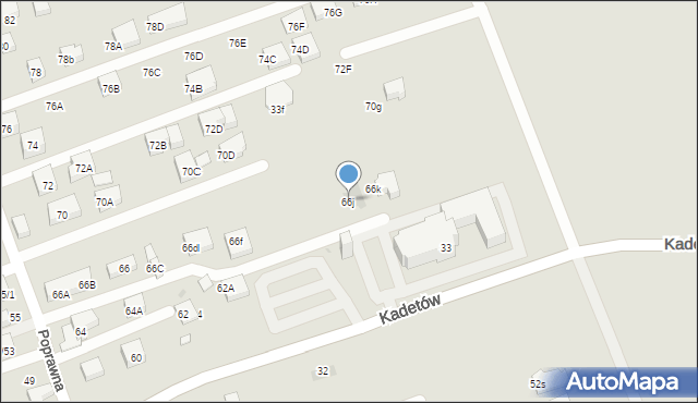 Warszawa, Poprawna, 66j, mapa Warszawy