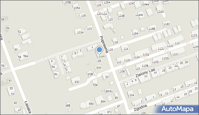 Warszawa, Poprawna, 99A, mapa Warszawy