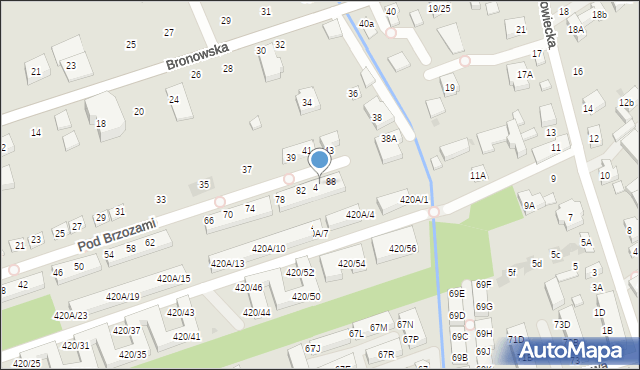 Warszawa, Pod Brzozami, 86, mapa Warszawy