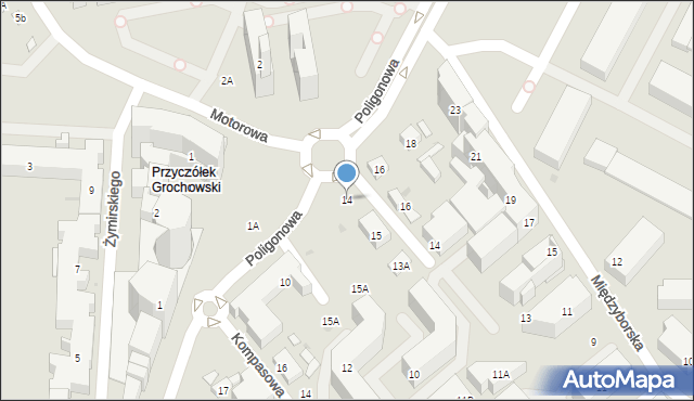 Warszawa, Poligonowa, 14, mapa Warszawy