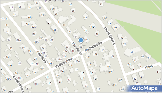 Warszawa, Poświętna, 22, mapa Warszawy