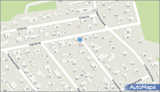 Warszawa, Poświętna, 31, mapa Warszawy