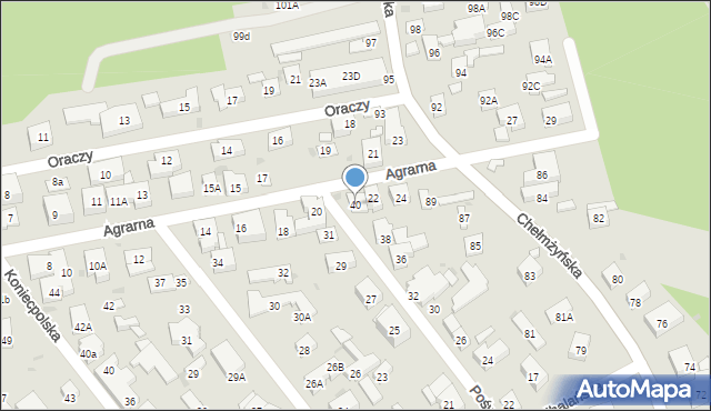 Warszawa, Poświętna, 40, mapa Warszawy