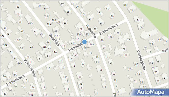 Warszawa, Podhalańska, 16, mapa Warszawy
