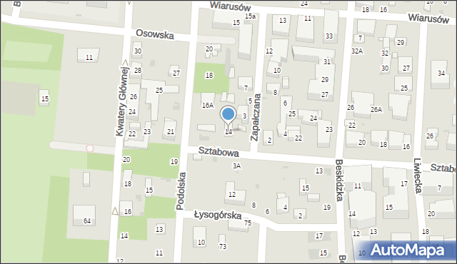 Warszawa, Podolska, 14, mapa Warszawy