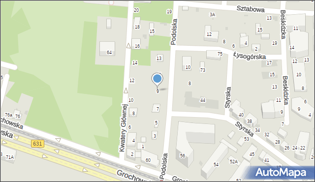 Warszawa, Podolska, 9, mapa Warszawy