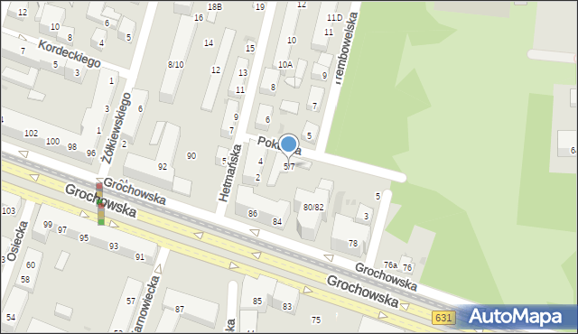 Warszawa, Pokucka, 5/7, mapa Warszawy