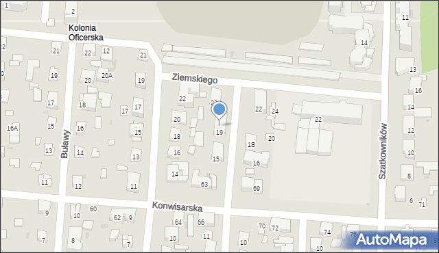 Warszawa, Posłańców, 21, mapa Warszawy