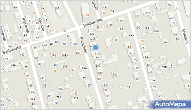 Warszawa, Potockich, 102A, mapa Warszawy