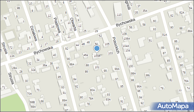 Warszawa, Potockich, 103A, mapa Warszawy
