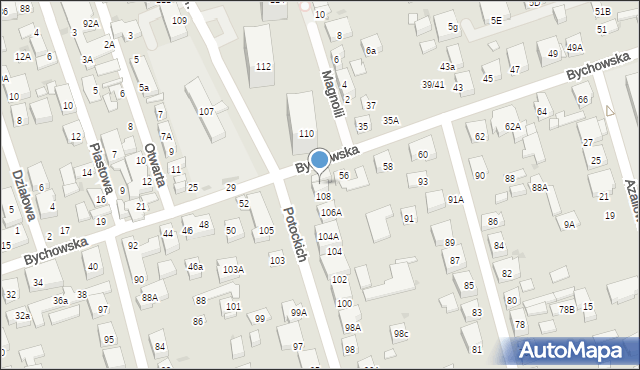 Warszawa, Potockich, 108A, mapa Warszawy