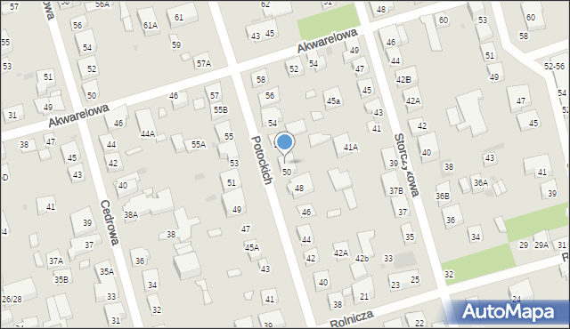 Warszawa, Potockich, 50A, mapa Warszawy