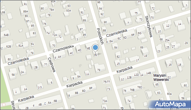 Warszawa, Potockich, 81, mapa Warszawy