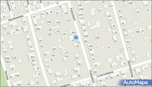 Warszawa, Potockich, 95A, mapa Warszawy