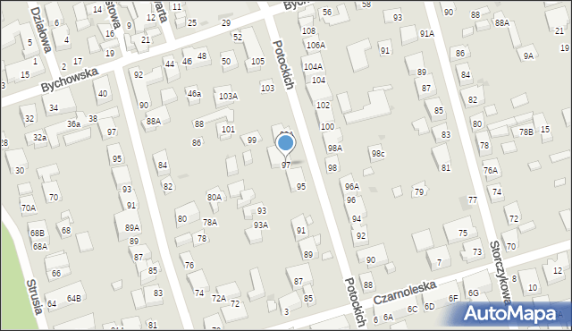 Warszawa, Potockich, 97, mapa Warszawy