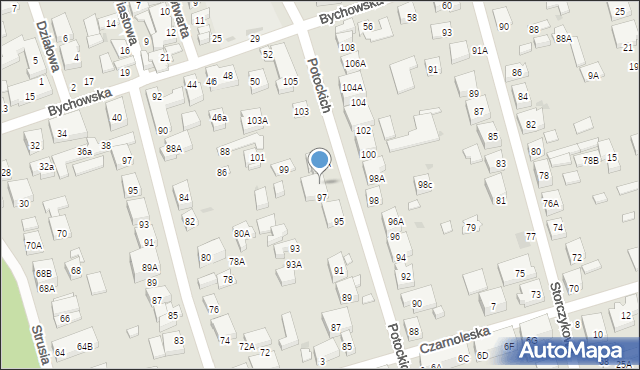 Warszawa, Potockich, 97A, mapa Warszawy