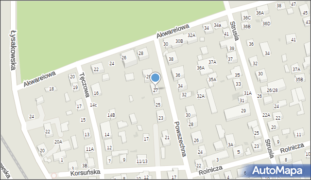 Warszawa, Powszechna, 27, mapa Warszawy