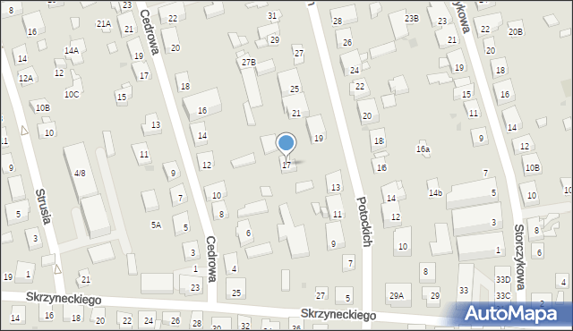 Warszawa, Potockich, 17, mapa Warszawy