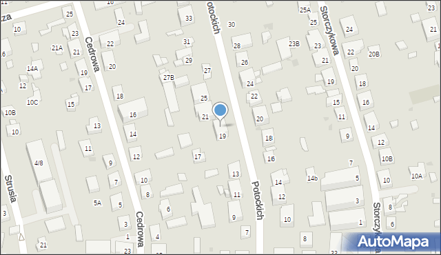 Warszawa, Potockich, 19A, mapa Warszawy