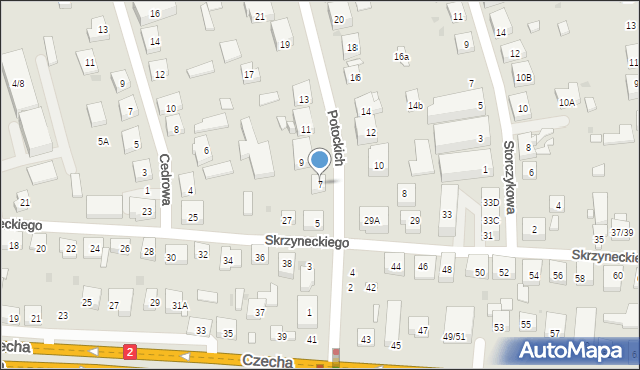 Warszawa, Potockich, 7, mapa Warszawy