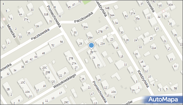 Warszawa, Pomiechowska, 26, mapa Warszawy