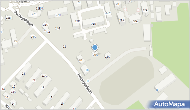 Warszawa, Pożaryskiego Mieczysława, 20A, mapa Warszawy