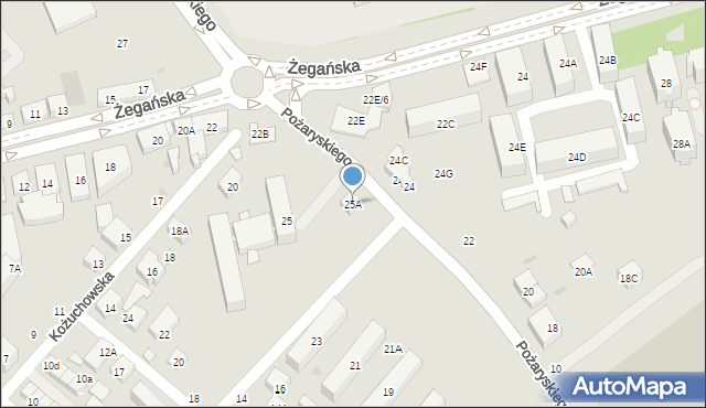 Warszawa, Pożaryskiego Mieczysława, 25A, mapa Warszawy