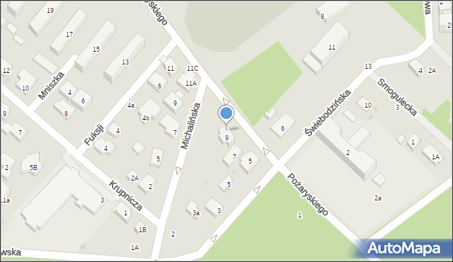 Warszawa, Pożaryskiego Mieczysława, 9A, mapa Warszawy