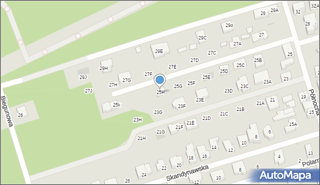 Warszawa, Północna, 25H, mapa Warszawy