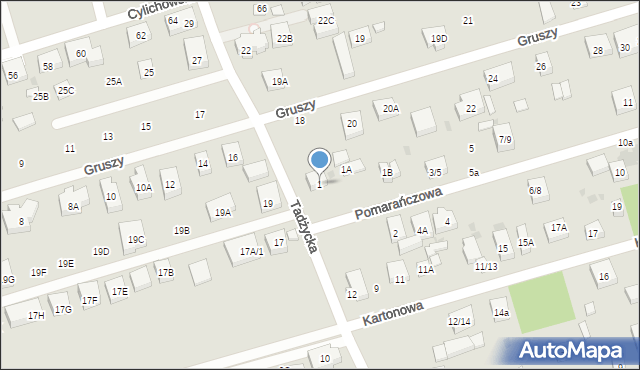 Warszawa, Pomarańczowa, 1, mapa Warszawy