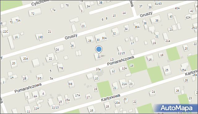 Warszawa, Pomarańczowa, 11, mapa Warszawy
