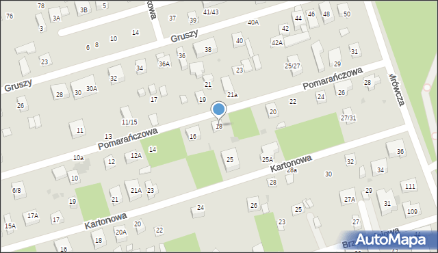 Warszawa, Pomarańczowa, 18, mapa Warszawy