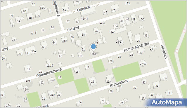 Warszawa, Pomarańczowa, 21a, mapa Warszawy